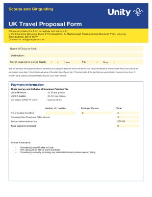 Fillable Online Overseas Travel Proposal Form Fax Email Print PdfFiller