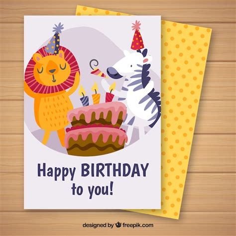 Tarjeta de feliz cumpleaños en estilo hecho a mano Vector Gratis