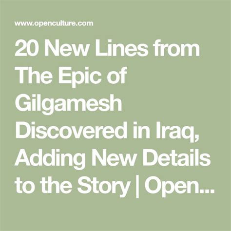 20 New Lines From The Epic Of Gilgamesh Discovered In Iraq Adding New