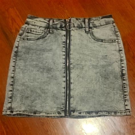 Refuge Skirts Washed Denim Mini Skirt Poshmark