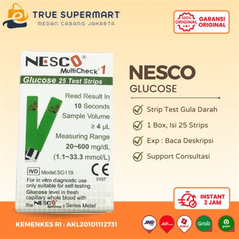 Jual Nesco Glucose Strip Test Gula Darah Nesco Isi Strips Kota