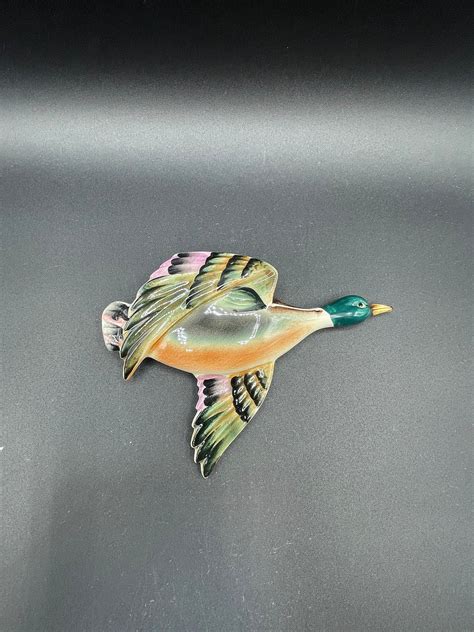 Vintage Mallard Duck Wall Plaque Figurine Etsy