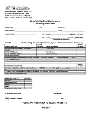 Prescription Dme Order Form Template Fill And Sign Printable Template