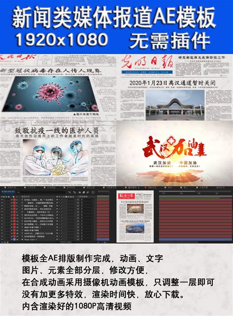 武汉疫情媒体报道ae模板 Ae模板下载 编号 6991564 光厂 Vj师网