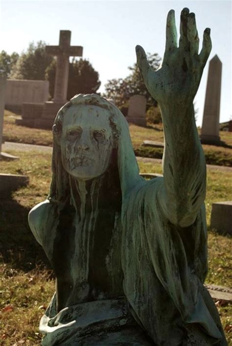 Creepy Cemetery Angel Statues