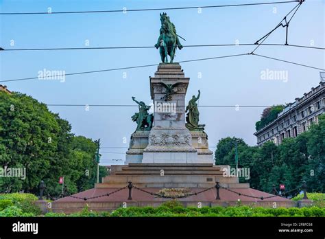 Statue Of Giuseppe Garibaldi In Milano Italy Stock Photo Alamy