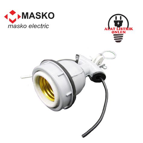 Jual MASKO FITTING GANTUNG E27 KERAMIK WD KAP LAMPU HIJAU FITING E 27 E