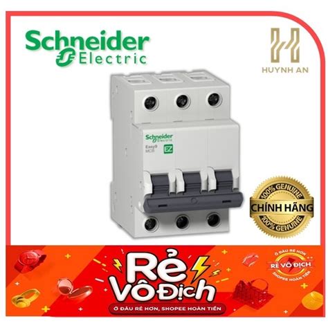 Cầu Dao điện Aptomat Mcb 3p Ez9f 3p 6 63a 45ka Hãng Schneider