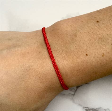 Pulsera Roja Trenzada Pulsera De Cuerda Roja Delgada Pulsera Etsy Espa A