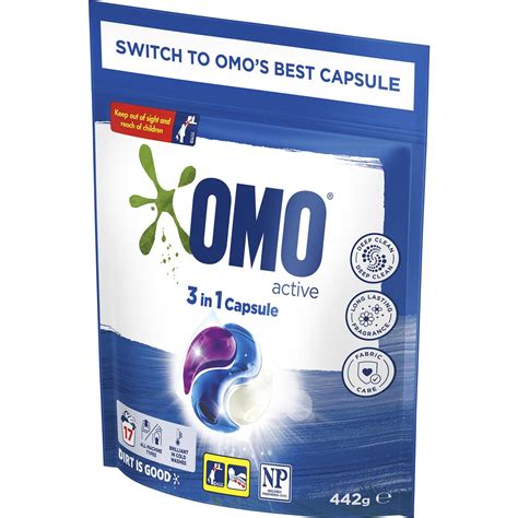 Omo Laundry Capsules 3 In 1 Active 17 Pack Woolworths