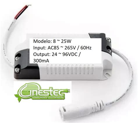 FONTE DRIVE PARA LED 18 A 25W Cinestec