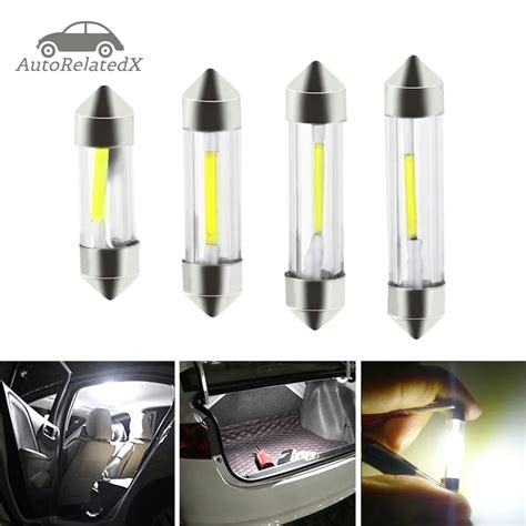 Pcs Mm Sv C W C W Led White Festoon Led Car Light Cob