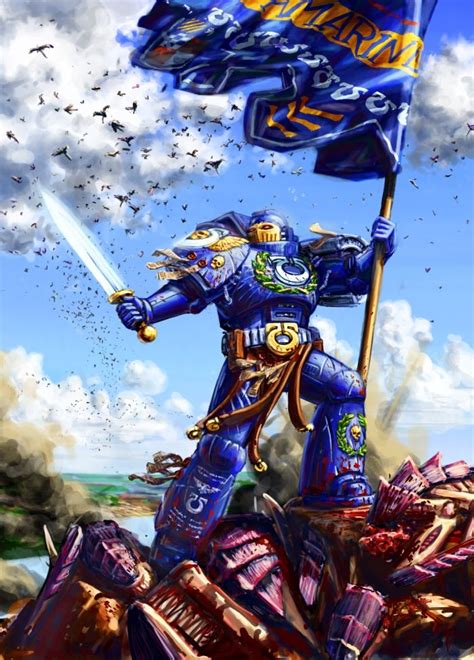 Ultramarine Banner Bearer By Lynxc On Deviantart Warhammer 40k