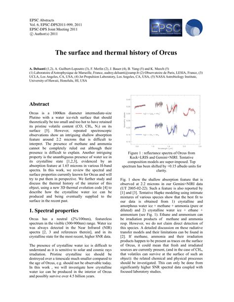 (PDF) The surface and thermal history of Orcus