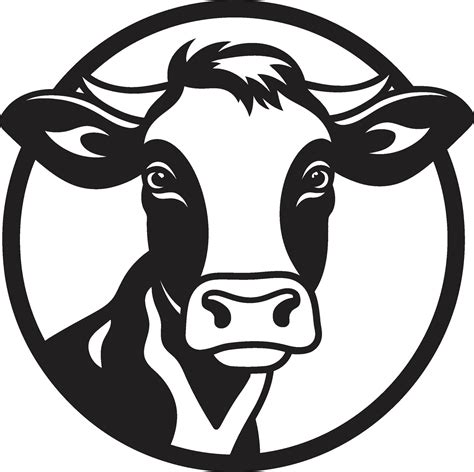 Vector Dairy Cow Logo Black for Social Media Dairy Cow Logo Icon Black ...