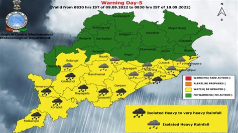 Weather Forecast Heavy Rainfall Warning Issued For Several Odisha