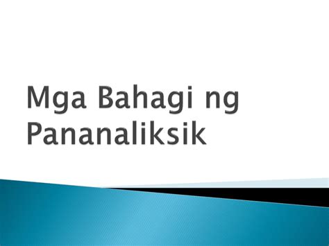 Mga Bahagi Ng Pananaliksik