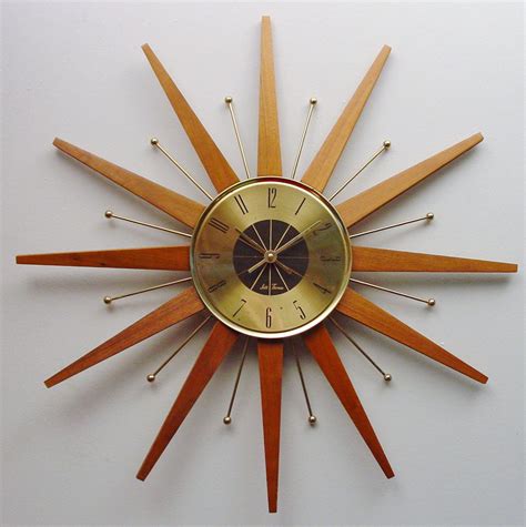 Reserved For Heather Reserved Mid Century Modern Starburst Etsy Sunburst Clock Wall Clock