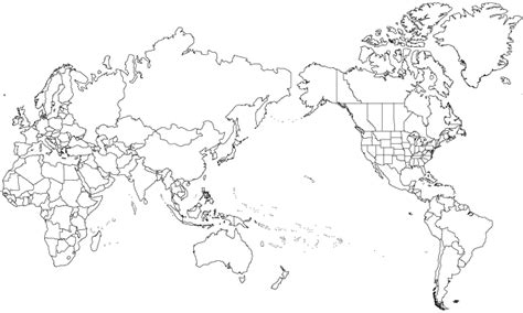 Black And White World Map Mercator