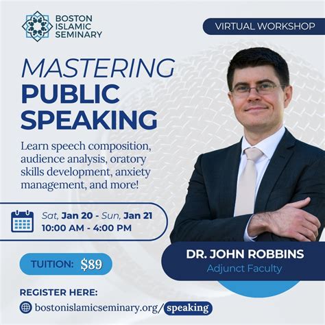 Master Public Speaking Workshop With Dr John Robbins Boston Islamic