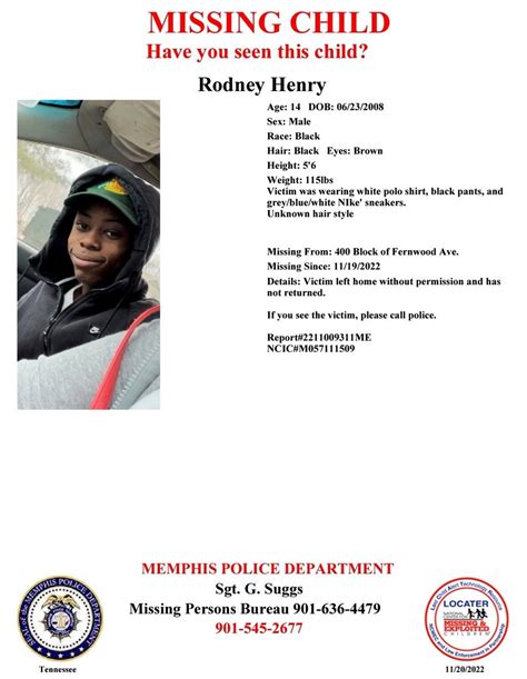 Memphis Police Dept On Twitter Missing Teen Have You Seen Rodney