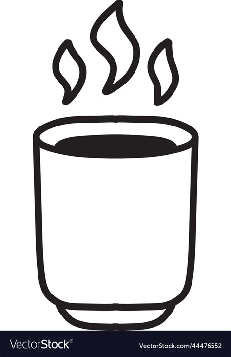 Hand Drawn Hot Tea Mug Royalty Free Vector Image