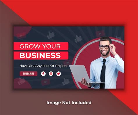 Premium Vector Vector Flat Abstract Business Youtube Thumbnail Design