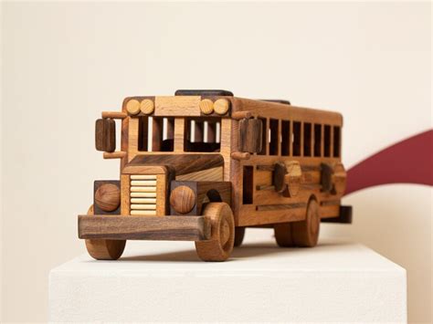 Wooden Toy School Bus School Bus Toy Wooden Bus Wooden - Etsy