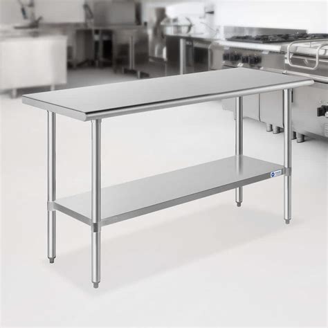 Gridmann X In Stainless Steel Kitchen Utility Table With Bottom