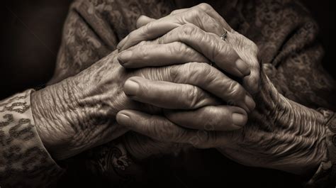 Old Woman Laying Hands Together Background Picture Of Intimacy