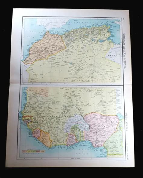 Ancien Carte De Ouest Afrique Nord Africain Maroc Alg Rie Tunis