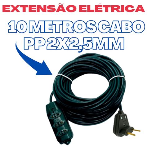 Extens O El Trica Metros A Cabo Pp X Mm Bivolts Cabo