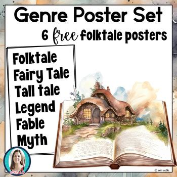 Folktale Genres Poster Set FREEBIE Fairy Tale Tall Tale Fable Myth