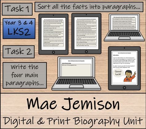 Lks2 Mae Jemison Biography Writing Unit Digital And Print Teaching