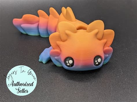 Adorable Articulated Axolotl Baby D Printed Desktop Pet Etsy