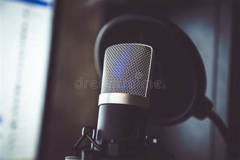 Audio Recording Vocal Studio Voice Microphone. Stock Image - Image of ...