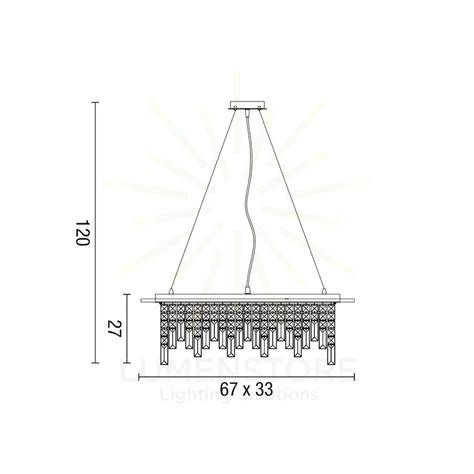 Lampadario Frangia X G W Incluse Affralux Rettangolare Piccola