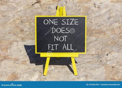 One Size Does Not Fit All Symbol Concept Words One Size Does Not Fit