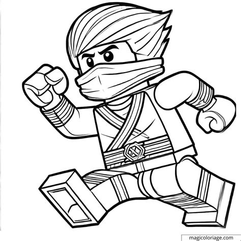 Dibujo Para Colorear Ninjago Jay Corriendo