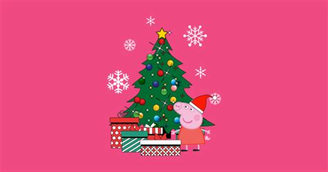 Peppa Pig Around The Christmas Tree - Peppa Pig - T-Shirt | TeePublic