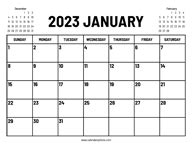 January 2023 Calendar – Calendar Options