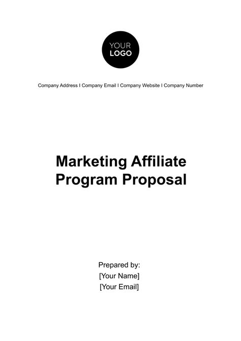 Free Marketing Affiliate Program Proposal Template to Edit Online