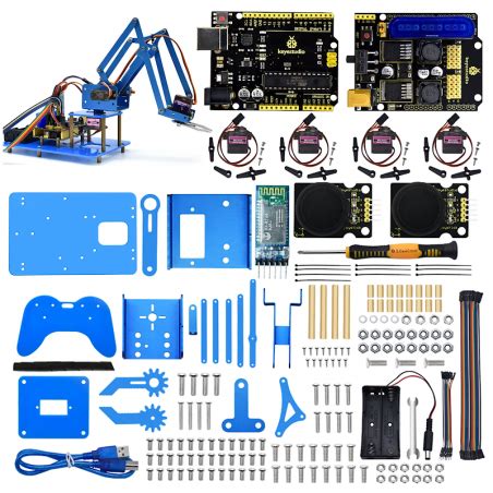 Kit Completo De Bra O Rob Tico Dof Em Metal Para Arduino