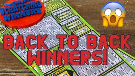 Back To Back Winners Xtreme Crossword California Lottery Scratcher