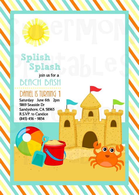 Beach Birthday Invitation