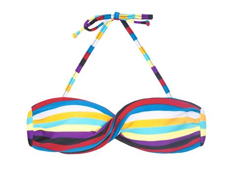 Bikini Tops Twisted Striped Bandeau Bikini Top Soutien Inhambus