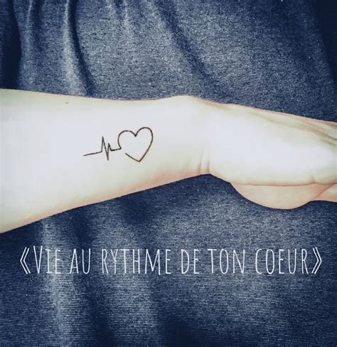 Vie Au Rythme De Ton Coeur Coeur Battement Tatouage