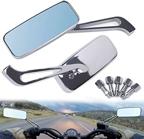 Motorcycle Chrome Rearview Side Mirrors For Kawasaki Suzuki