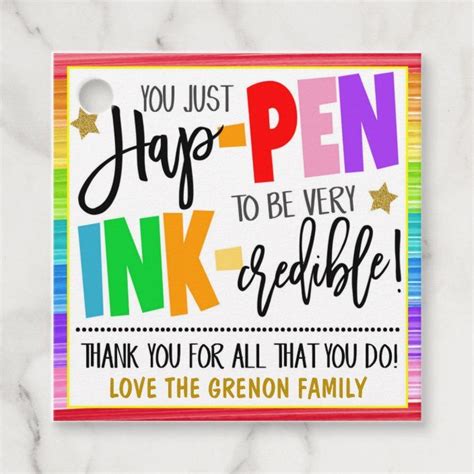 Pen Thank You Gift Tag | Zazzle | Teacher appreciation gifts diy ...