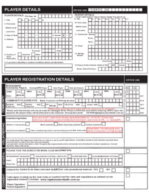 Fillable Online Community Rego Form Copy Fax Email Print PdfFiller